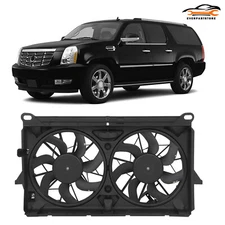 Radiator Condenser Cooling Fan Assembly For 2007-2014 Cadillac Escalade 6.2L V8
