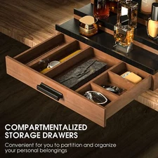 Wooden Men's Cologne Organizer 3 Tier Elevated Cologne Display Rack