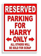 Personalized Parking Sign Wall Decal Metal Sign No Parking Customized for HARRY