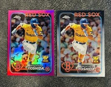 2024 Topps Chrome Pink Refractor + Base #63 Masataka Yoshida Red Sox
