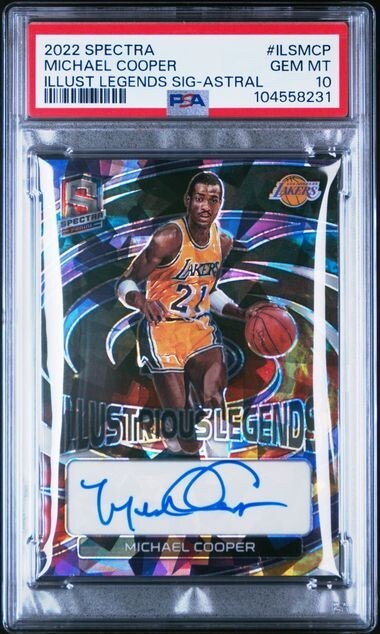 Michael Cooper 2022 Panini Spectra Illustrious Legends Auto Astral SP /49 PSA 10