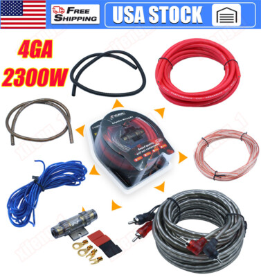 4 Gauge Car Audio Cable Kit Amplifier Install Amp RCA Subwoofer Sub Wiring 2300W