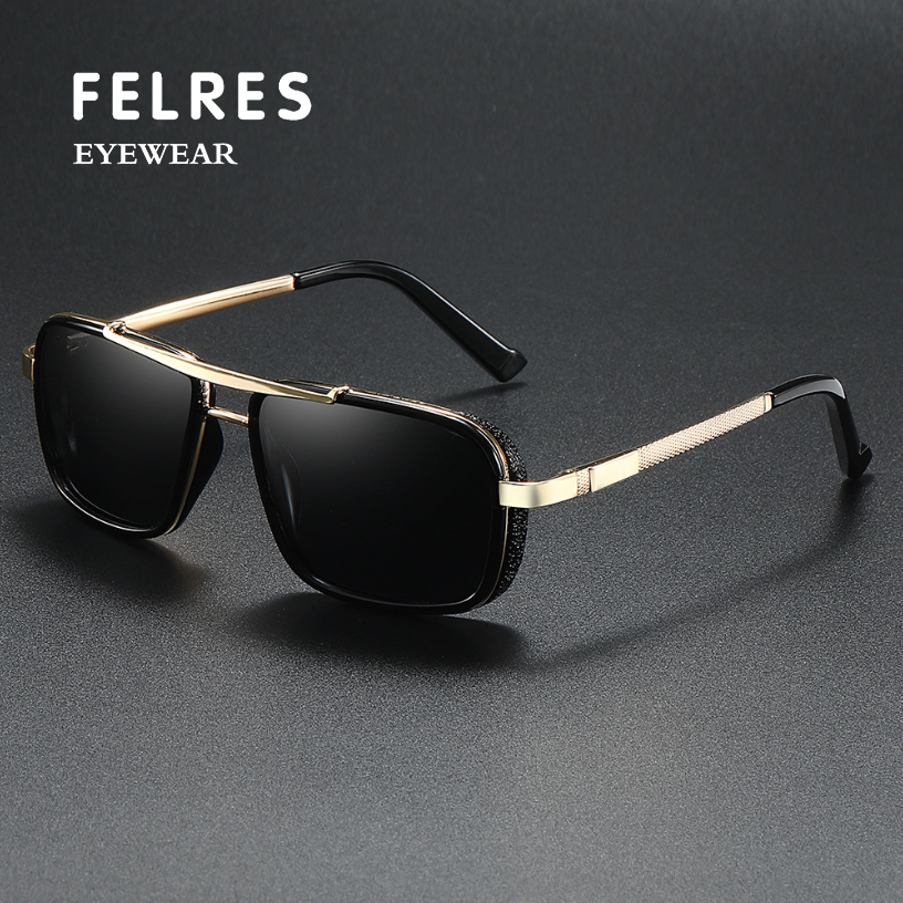 Metal Square Retro Polarized Sunglasses Men Women Outdoor 