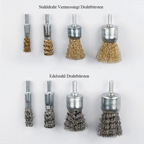 Drahtbürste 10mm - 30mm Pinselbürste Stahldraht Edelstahl Bürste Bohrmaschine - Picture 4 of 7