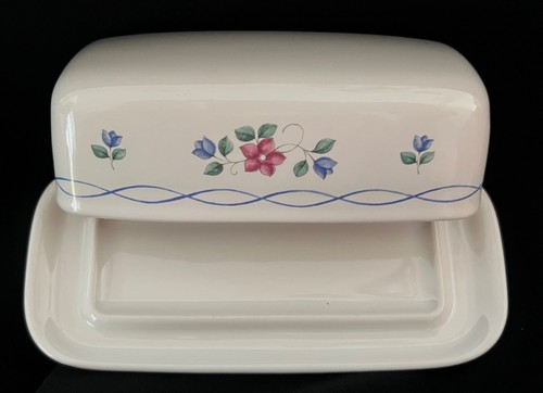 Pfaltzgraff Bonnie Brae bedeckt Butterdose 7" x 3" x 2,5" ~ EUC!
