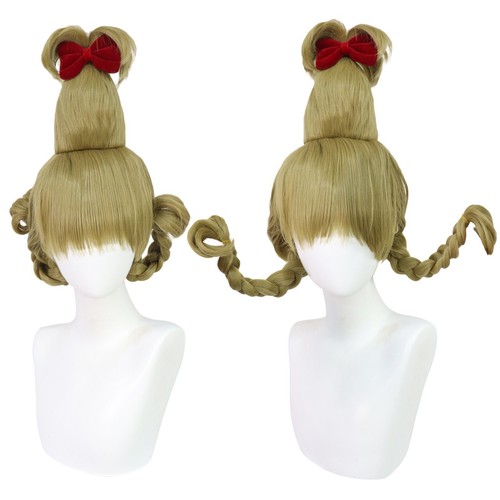 The Grinch Cindy Lou Who Costume Cosplay Kids Adults Santa Fancy Dress Book Week - Picture 6 of 27