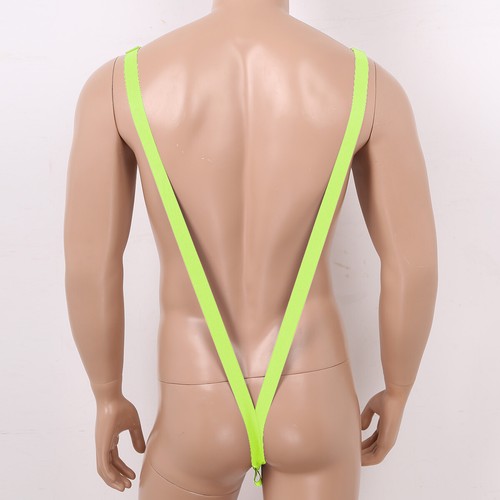 Men's One Piece Deep V-Shaped Mankini Underwear Suspender Bodysuit Strap Thongs - Picture 54 of 56