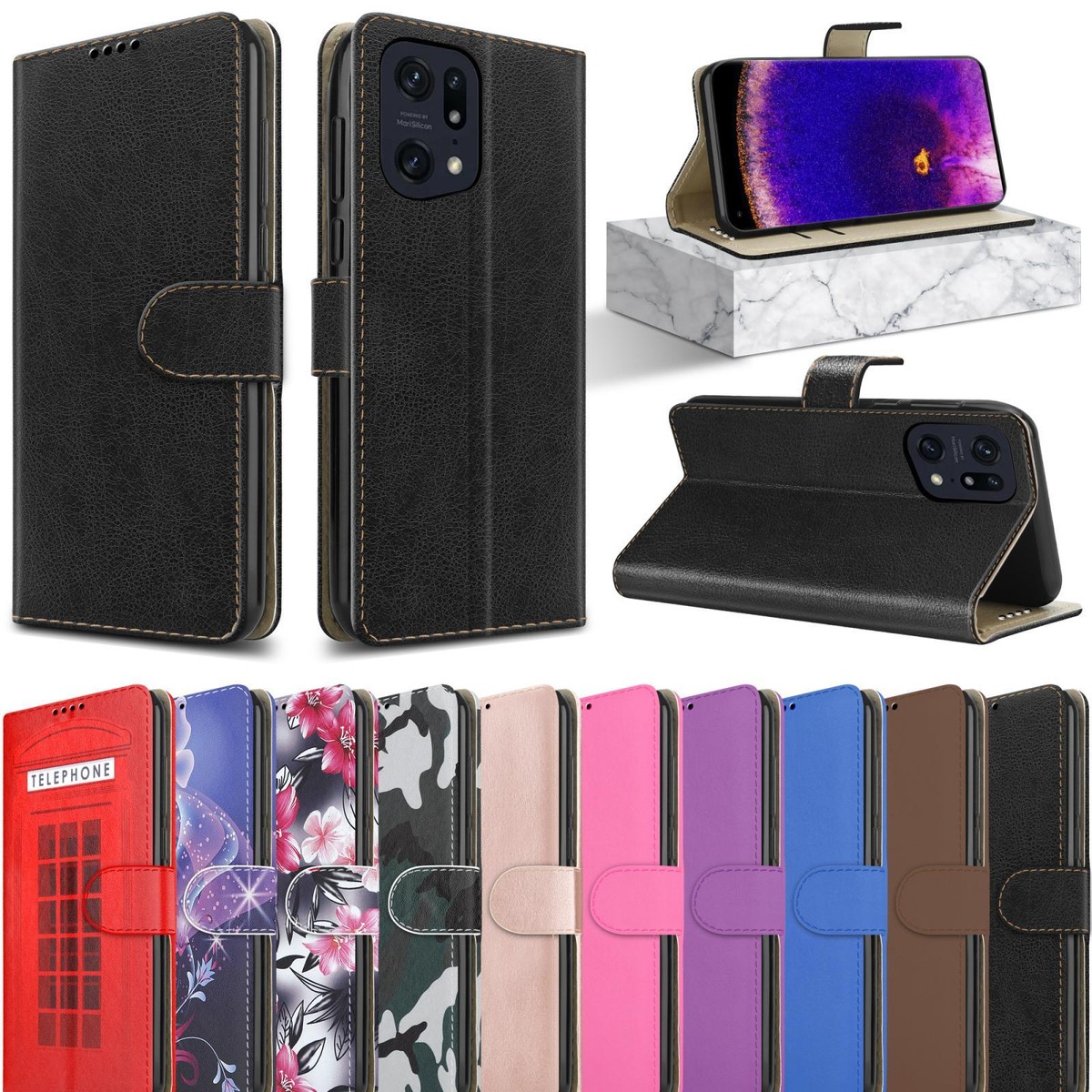 Cover Portafoglio Con Tessere E Pellicola Per OPPO Find X5 Lite – Morbida E Pratica