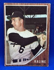 VTG 1962 AL KALINE Detroit Tigers OUT FIELD Topps BASEBALL Trading Card #150
