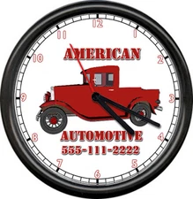 Personalized Automotive Mechanic Auto Repair Tool Shop Retro Sign Wall Clock