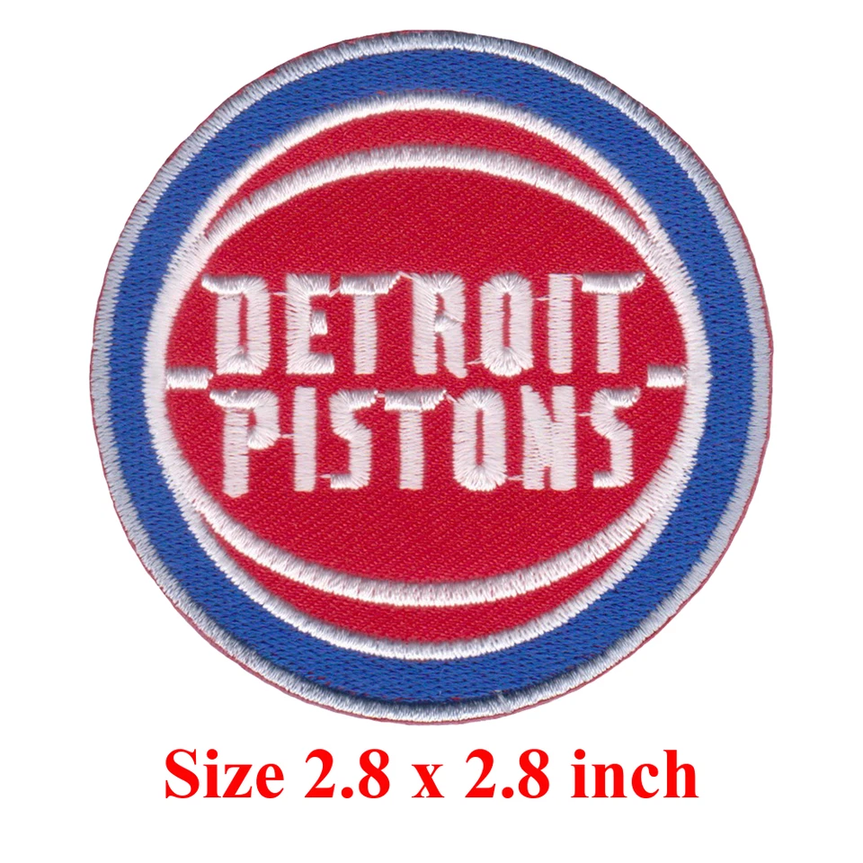 10 piezas Parches de hierro para coser con logotipo deportivo de baloncesto Detroit Pistons tamaño 2,8" x 2,8" Foto 3 de 4