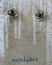 NWT Sundance Catalog Silver  Whirlwind Garnet Earrings  