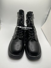 Girl's Boots Steve Madden Kids Figaro Black Combat Boots Little Big Kid Size 1