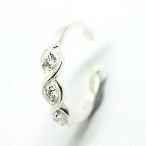 925 Sterling Silver Cubic Zirconia Adjustable Swirl Toe Ring *Free Express Post - Picture 6 of 15