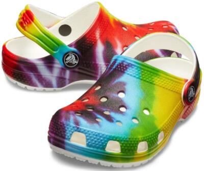 Crocs Kids Classic TieDye Multi Color Graphic Clog NEW Child & Jr  205451 206994