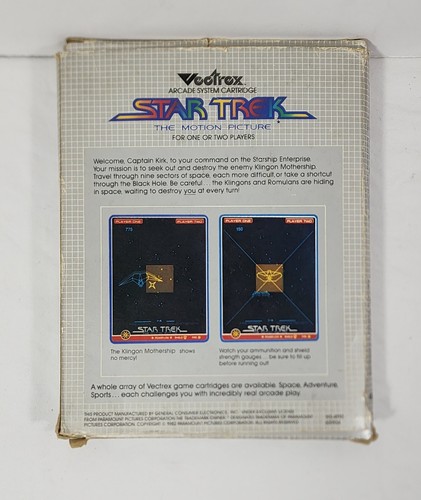 Vectrex Star Trek GCE Game Overlay Box Manual Arcade Retro Video Game Cartridge - Picture 6 of 18