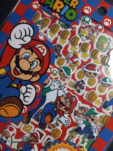 Super Mario Sticker Book 4 Sheets 300+ PCS Officially Licensed Nintendo Gaming - Afbeelding 1 van 6