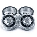 RCBATER CNC Beadlock Wheel Rims for ＃10134-00 Tire Losi Baja Rey 1/10 RC Car 4Pc