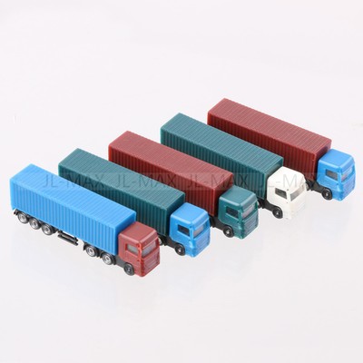 5PCS Model Container Truck Freight Car Scale Model Making Layout Toy