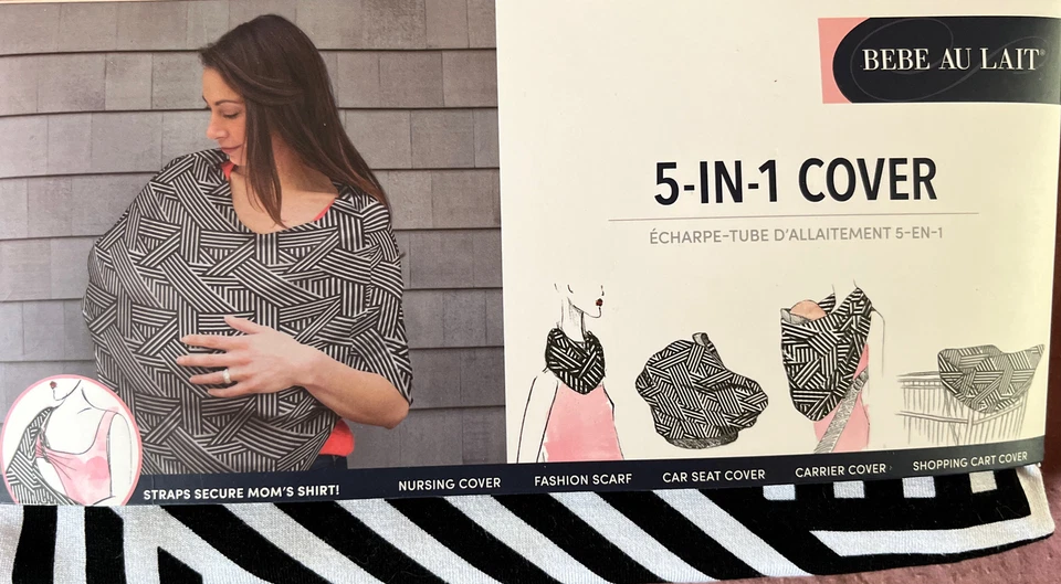 Bebe Au Lait 5 en 1 Cubierta Asiento de Coche de Enfermería Carro de Compras Cubierta Nuevo Unisex Foto 2 de 4