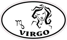 5in x 3in Oval Virgo Vinyl Sticker Car Truck Vehicle Bumper Decal