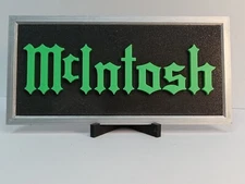 McIntosh Lettering Sign Green on Textured Black - 10.5 x 4.5 MUST SEE