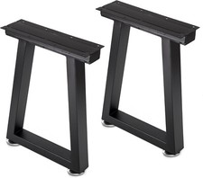 16 Inch Bench Legs, Trapezoid Metal Coffee Table Legs, Set of 2, Black