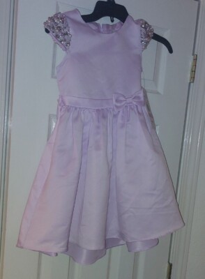Rare Edition Fancy satin Dress Girls soft 5 macys Embellished pearls  lavander | eBay
