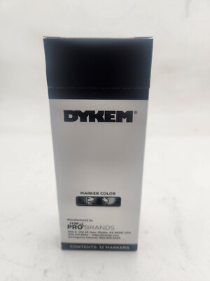 12 NEW Dykem Brite-Mark Silver 84050 Oil-Based Paint Marker Medium Tip