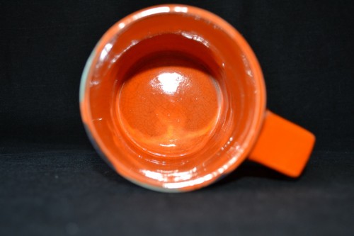 Mid-Century Modern Orange Mug with artistic pattern, Italy - Bild 7 von 9