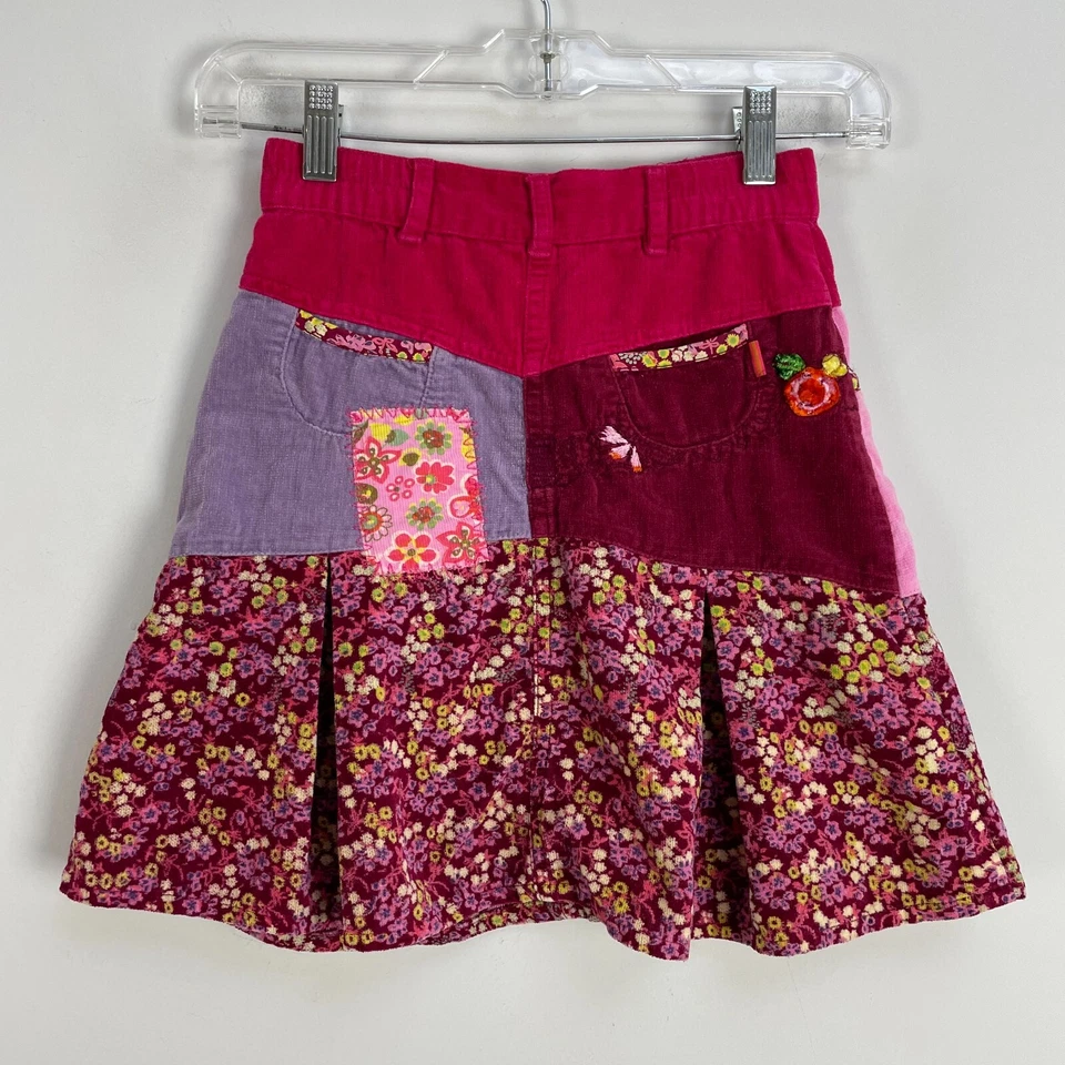 Mini falda floral de retazos de pana talla 10 Oilily para niñas estampado mixto Foto 4 de 4
