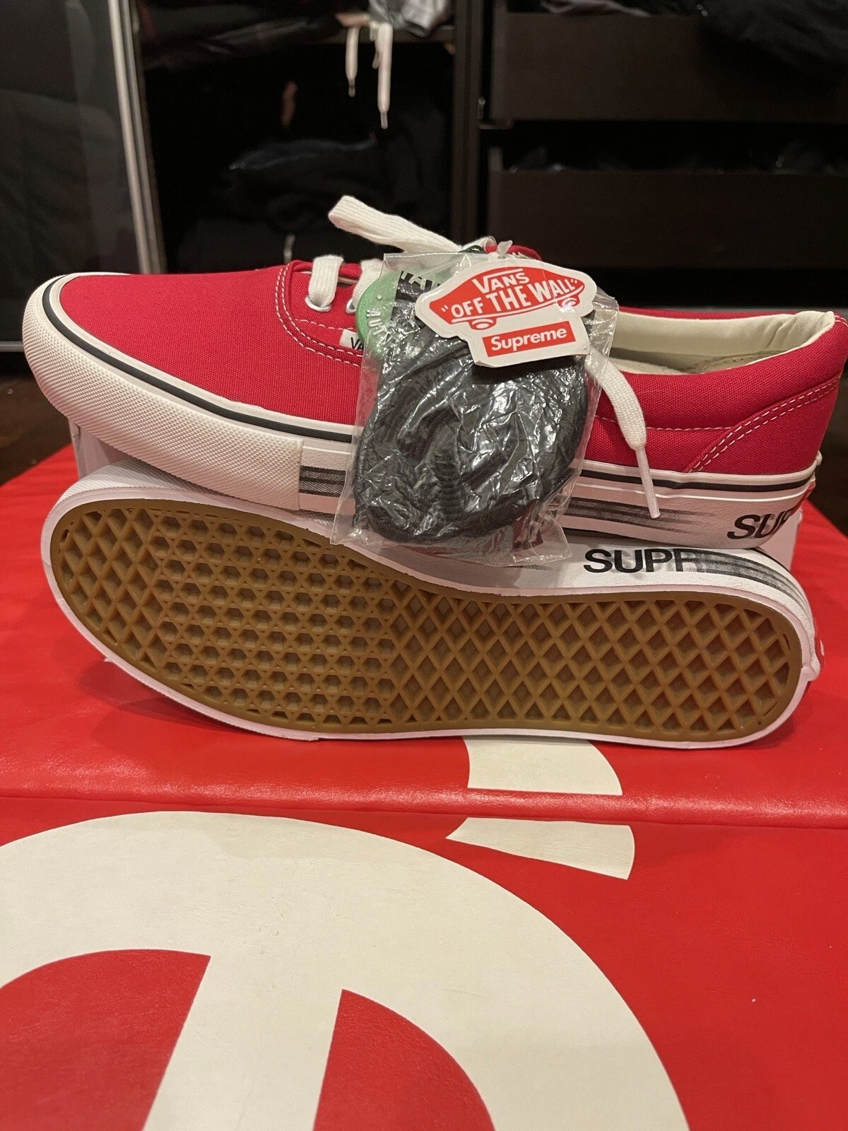 Brandneu VANS X Supreme era pro Motion Logo Rot Mit Quittungen Größe 11
