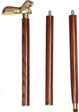 Vintage Solid Lion Head Handle Victorian Handmade Wooden Walking Stick Cane