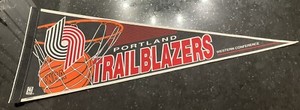 Vintage 1990’s NBA Western Conference  Portland Trail Blazers Pennant.