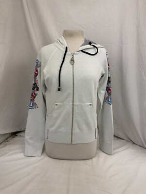 One Life 2 Live Hoodie Sweatshirt S Gray Full Zip Cotton Blend NWT