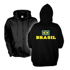 Kapuzenjacke BRASILIEN Brasil Flagshirt Zip Hoodie Sweatjacke S-6XL (WMS02-12e)