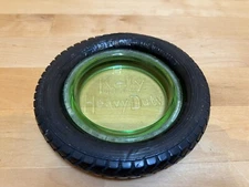 Vintage Kelly Springfield Heavy Duty Tire Glass Advertising Ashtray