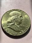 1963 Franklin Half Dollar 90% Silver   50c Lots Of Pictures Toned
