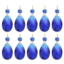 Teardrop Crystal Chandelier, 10 Pack 60mm Length Prisms Part Dark Blue