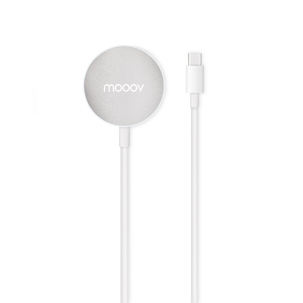 Chargeur induction plat haut de gamme compatible MagSafe 15W en verre trempé