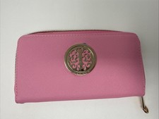 Dasein Womens Wallet Zip Around Coin Purse Card Slot Holder Pink