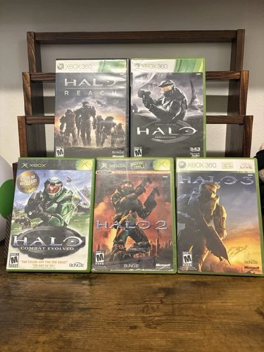 Microsoft XBox Halo (5 Game Bundle) Physical CDs And Booklets