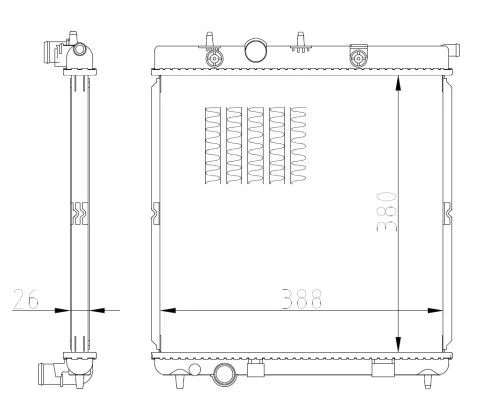 RADIATOR ENGINE COOLING 550016 FOR 8FN8FP8FR8FS/CEP3EP3C 1.4L EP6/5FS 1.6L 4cyl - Image 2 of 4