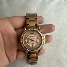 Fossil Damen Armbanduhr Roségold Edelstahl C...