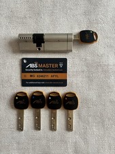 Avocet ABS 35/60 3 Star Cylinder Lock, 5 Keys With Key Card. Used Working