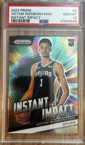 2023 Prizm Victor Wembanyama Instant Impact #3 RC Gem Mint Psa 10