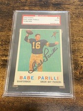 Babe Parilli Autographed 1959 Topps Football Green Bay Packers  #118 QB SGC Grad