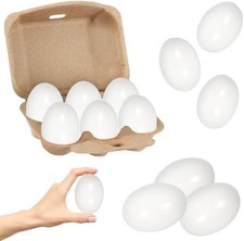 Huevos falsos de madera blanca para manualidades de Pascua y decoraciones DIY