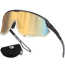Mens Sports Baseball Sunglasses: TR90 Lightweight Cycling Glasses Wrap Around...