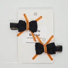 Handmade Halloween Hair Bow Clips Spooky Cute Hair Accessories